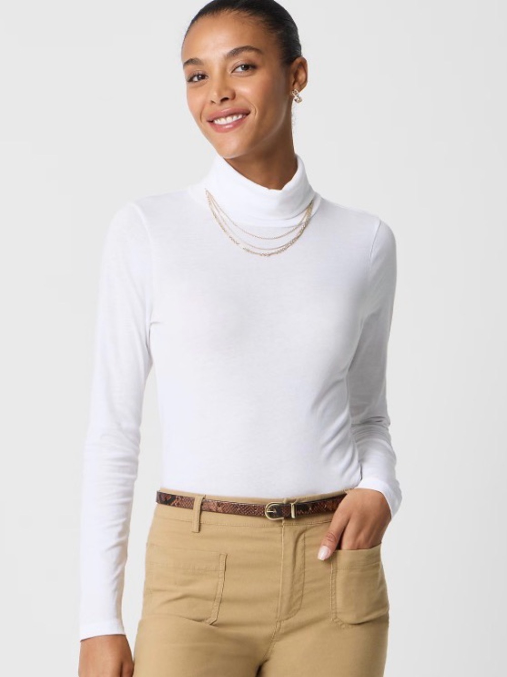 J. Crew NWT White Tissue Turtleneck Size Large